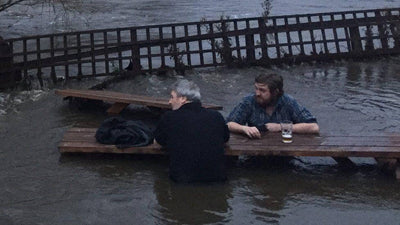 British Pub-Goers Keep Drinking Despite Flood Waters Rising to Their Waists