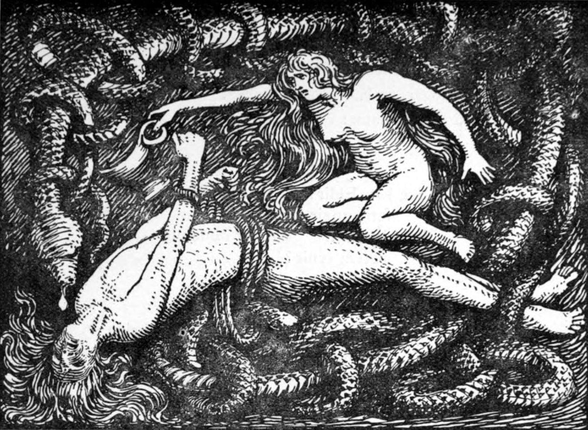 Norse Mythology: Loki and Sigyn | AleHorn - Viking Drinking Horn Vessels and Accessories