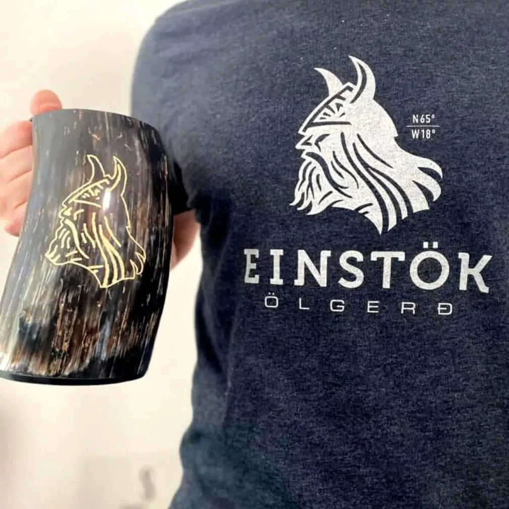 Get your drinking horns hand engraved with your favorite logo