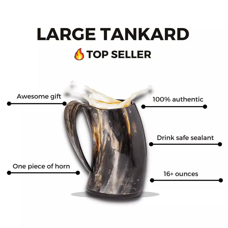 Packaged in a black gift bag and featuring an Alehorn sticker, our Viking Horn Tankards are the perfect choice for anyone looking for a drinking vessel as interesting as they are. These tankards are not only practical but also add a touch of Viking history and mythology to any drinkware collection