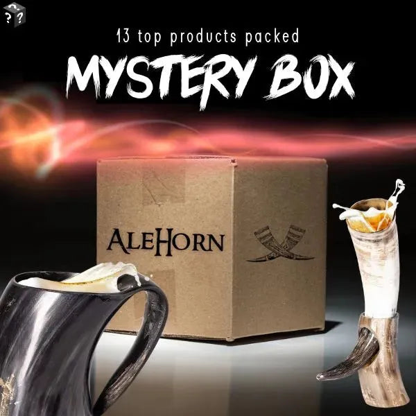 The Viking drinking horns and norse accessories in this box will make for an authentic atmosphere during your next party or event. This mystery package comes complete with a selection of different items that are sure to please any fan enthusiastic about Norse culture!