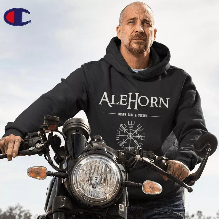 AleHorn Vegvísir Champion Hoodie - AleHorn - Viking Drinking Horn Vessels and Accessories