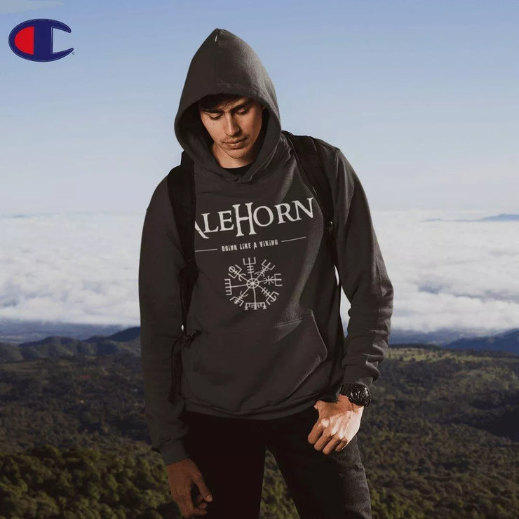 AleHorn Vegvísir Champion Hoodie - AleHorn - Viking Drinking Horn Vessels and Accessories