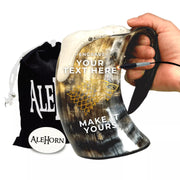 The viking drinking horn tankard is a perfect gift for any true Norseman. This heirloom piece has been passed down through generations and will be used to toast accomplishments large or small. Make yours stand out by getting engraved with your name on both sides so everyone knows whose it