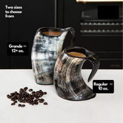 The coffee tankard from AleHorn comes in two different sizes. The 10 ounce version is perfect for taking on the go, while 14 ounces will make sure your drink never runs out.