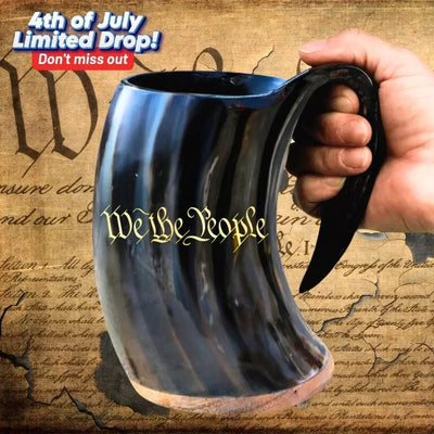 July 4th Special - "We The People" Gold Engraved Horn Mug