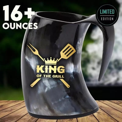 You'll never run out of drink with this giant 16 ounce grilling viking drinking horn.