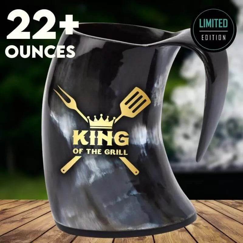 You'll never run out of drink with this giant 22 ounce grilling viking drinking horn.