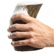 this drinking horn is perfect for those of us who have small hands. It fits snuggly in the palm, making it easy to hold on your lap while sipping our favorite beverage at home or out socializing.