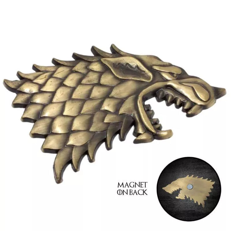 grab a drink with this sleek and shiny direwolf bottle opener! Makes for an excellent gift for men, too.