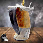 This XXL carved AleHorn is a beautifully crafted and emasculated Viking drinking horn