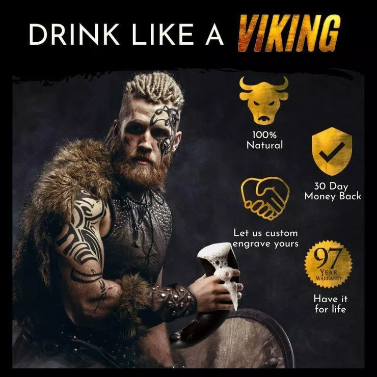 This curved Viking Drinking Horn can be used with all types of beverages including beers, wines and even meads! Some say it&