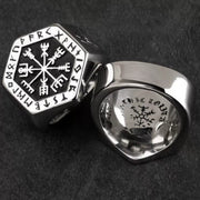 Nordic Viking Vegvisir Ring - AleHorn - Viking Drinking Horn Vessels and Accessories
