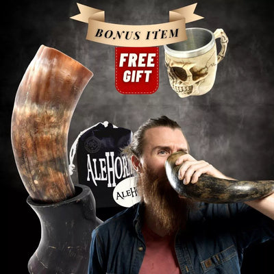Skull Crusher 3 Piece Pack - AleHorn - Viking Drinking Horn Vessels and Accessories