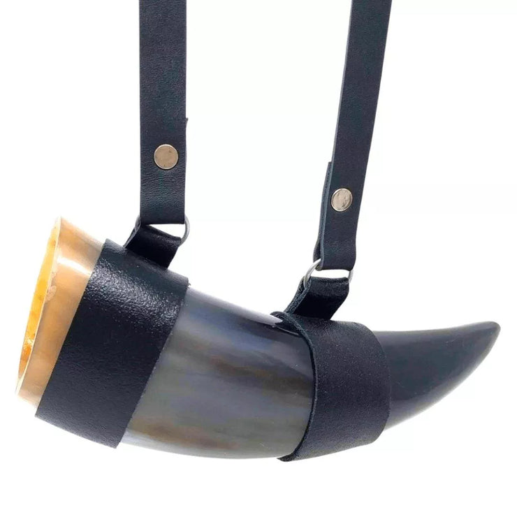 Toasting Shot Horn with Strap - AleHorn - Viking Drinking Horn Vessels and Accessories