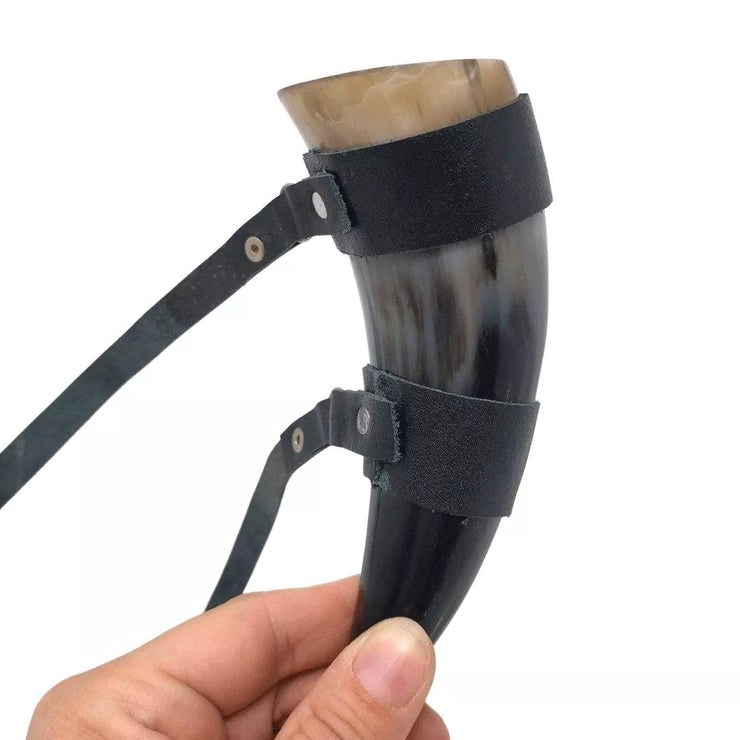 Toasting Shot Horn with Strap - AleHorn - Viking Drinking Horn Vessels and Accessories